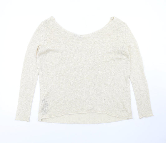 Womens UK Size S Zara Beige Pullover Jumper