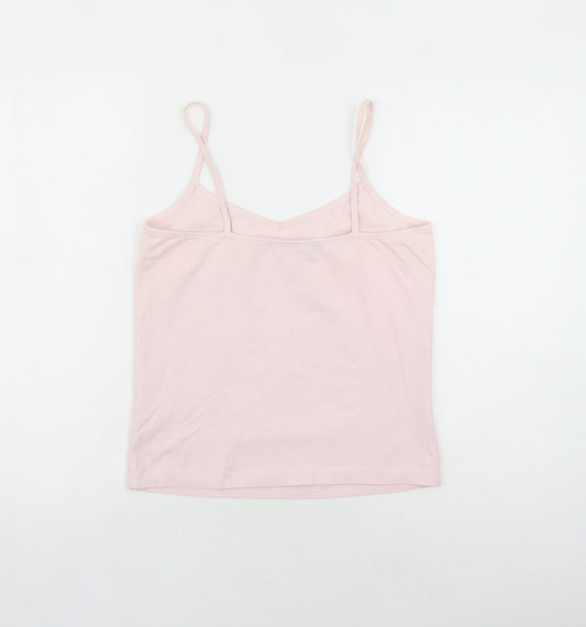 Great Plains Womens Pink Cotton Camisole Tank Size L V-Neck