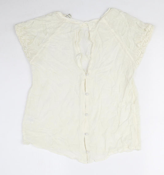 Womens UK Size 10 River Island Ivory Basic Blouse