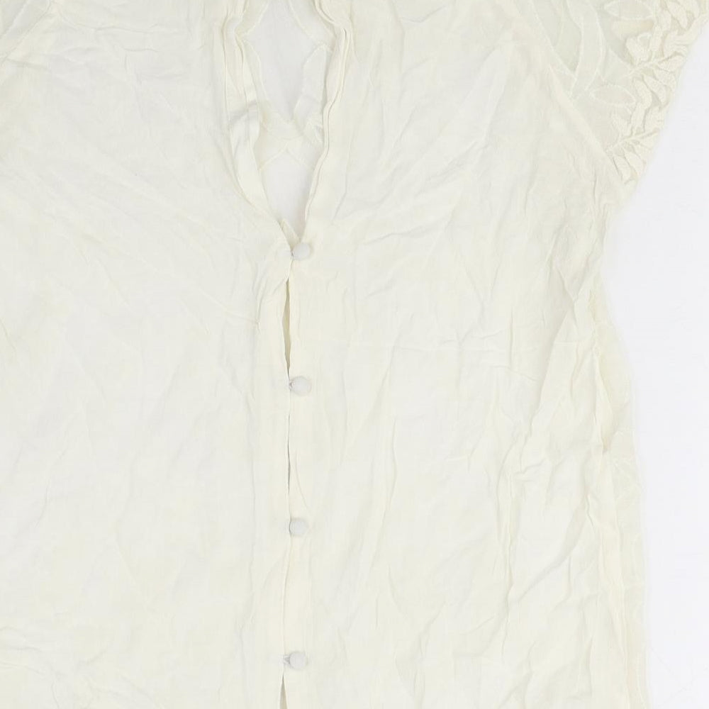 Womens UK Size 10 River Island Ivory Basic Blouse