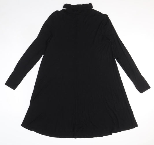 Very Womens Black Viscose A-Line Size 14 Roll Neck Pullover