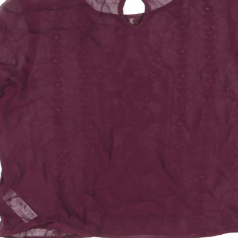 Womens UK Size 10 New Look Red Basic Blouse