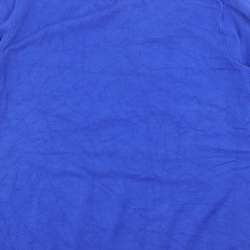 Anthology Womens Blue Round Neck Viscose Pullover Jumper Size 16 - Size 16-18