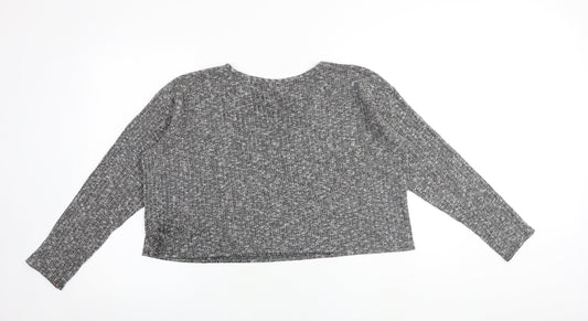 Womens UK Size 8 Topshop Grey Basic T-Shirt