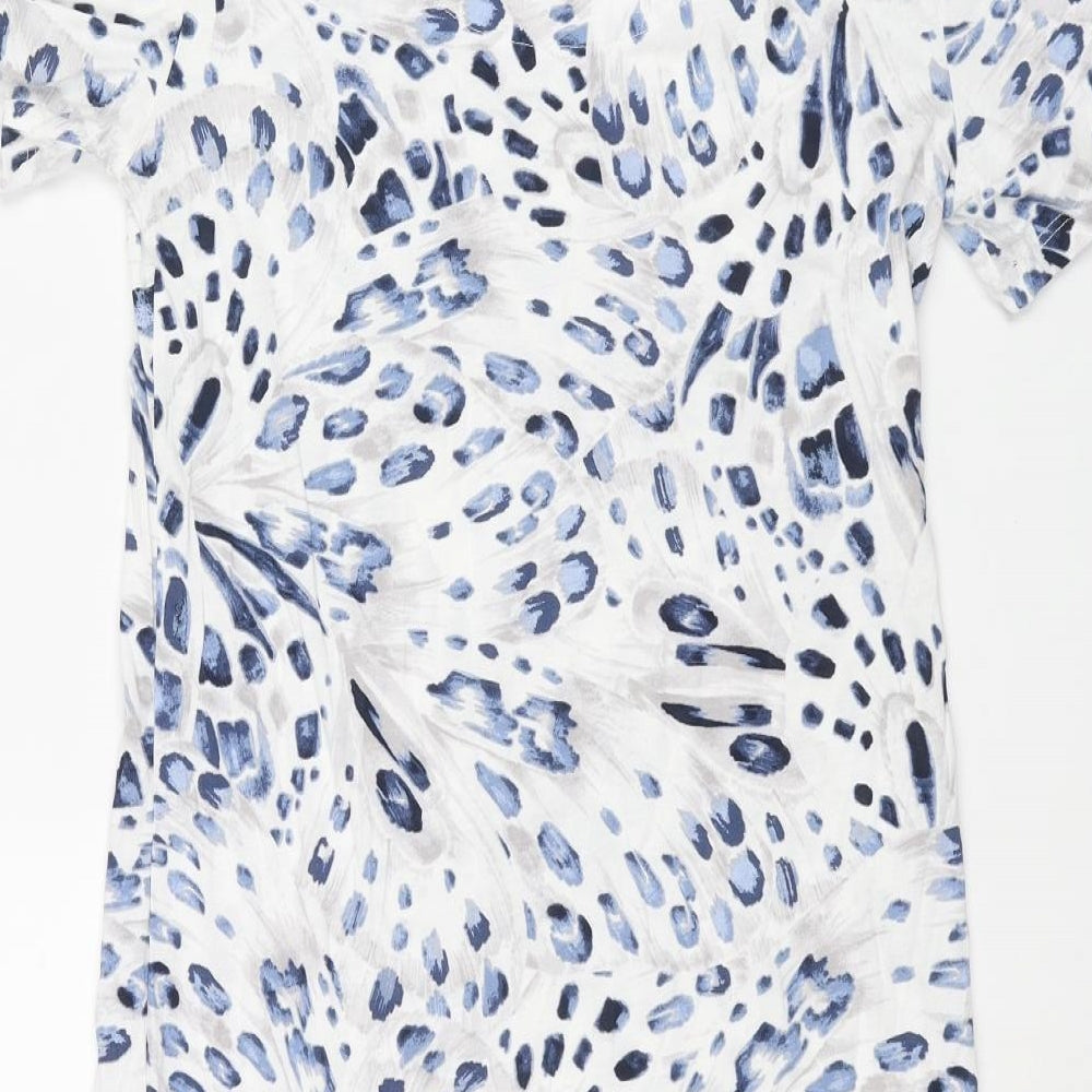 Marks and Spencer Womens Blue Geometric Cotton Top Dress Size XS