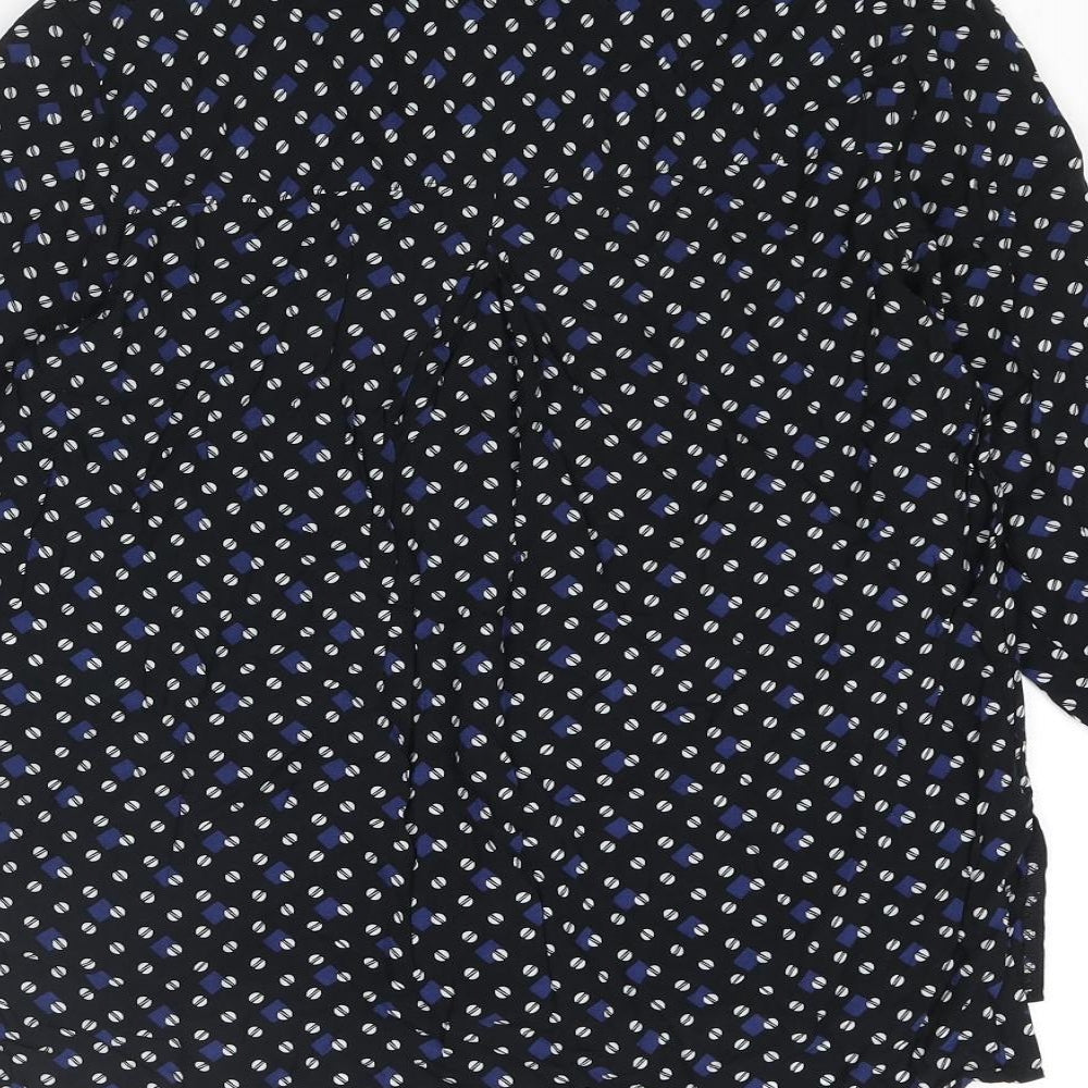 Womens UK Size 10 NEXT Black Basic Button-Up