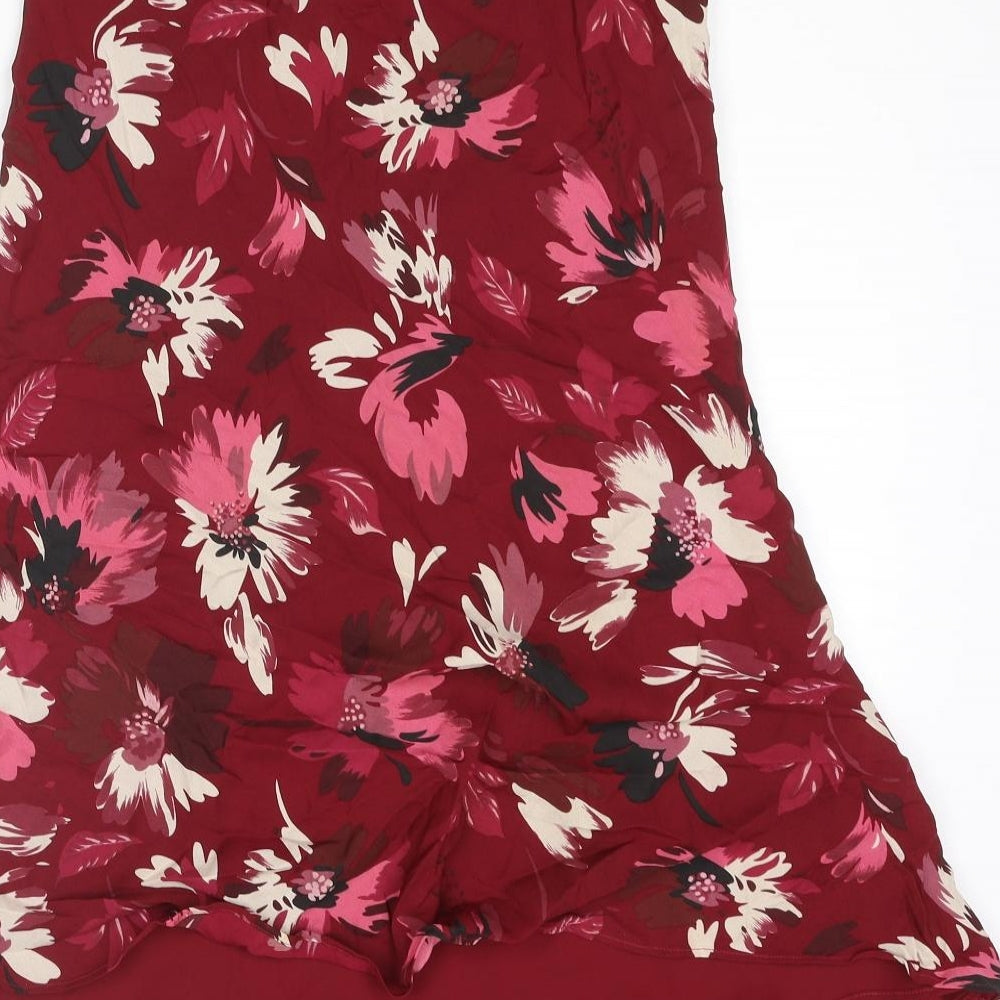 Minuet Womens Red Floral Polyester Trumpet Skirt Size 26 in