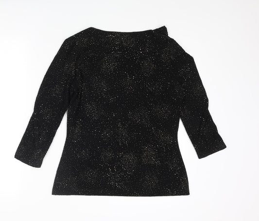 Womens UK Size 12 Damsel in a Dress Black Basic Blouse