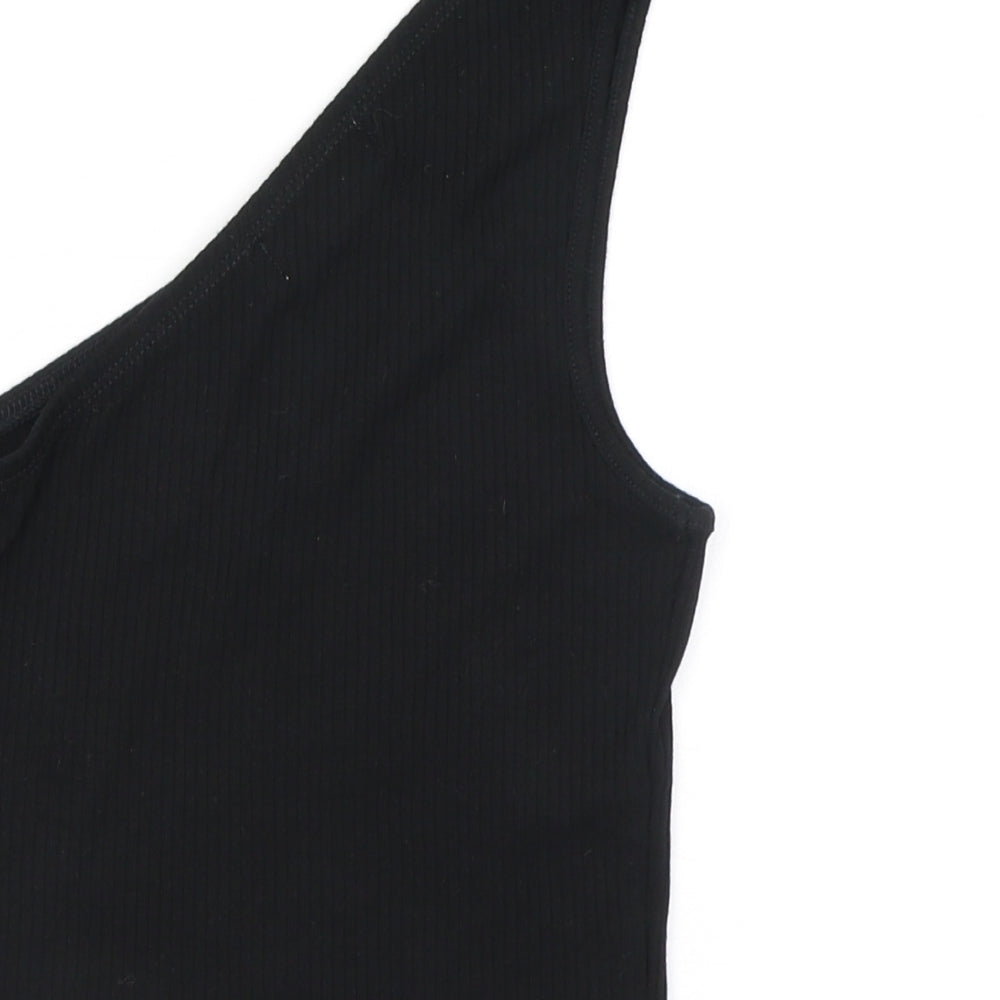 Womens UK Size 8 Topshop Black Cropped Tank