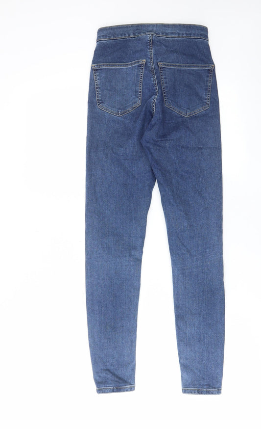 Topshop Womens Blue Cotton Skinny Jeans Size 26 in L30 in Regular Zip - Pockets