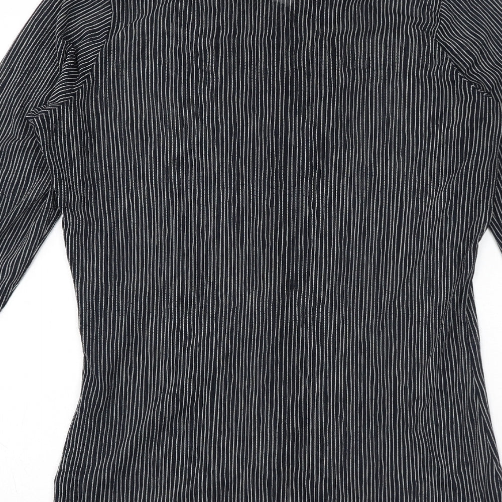 Womens UK Size L Sandwich Blue Basic Blouse