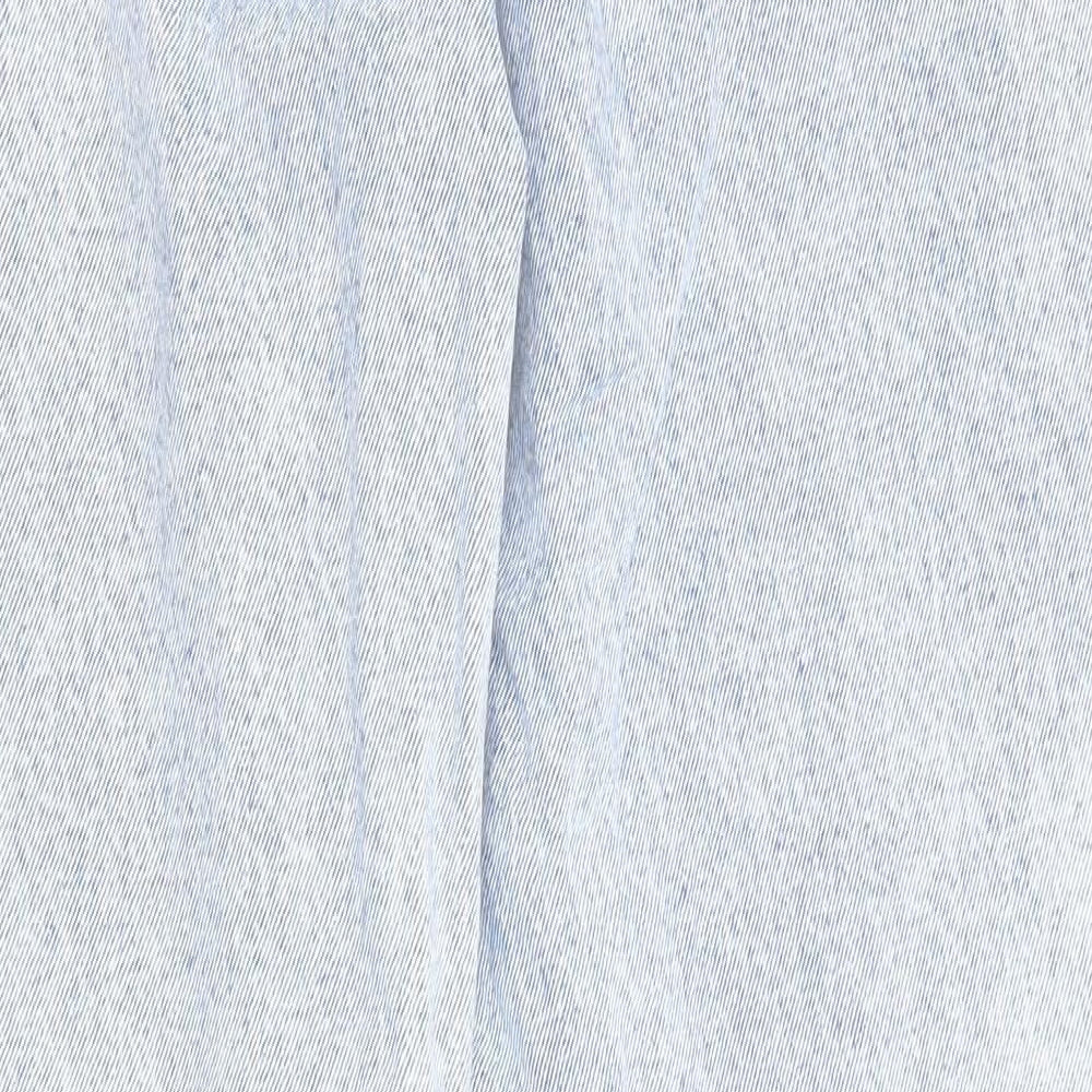 Denim & Co. Womens Blue Cotton Straight Jeans Size 8 L29 in Regular Zip - Pockets