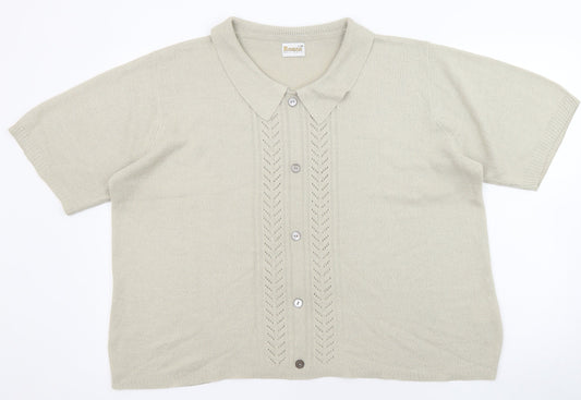 Womens UK Size L Roman Beige Cardigan Jumper