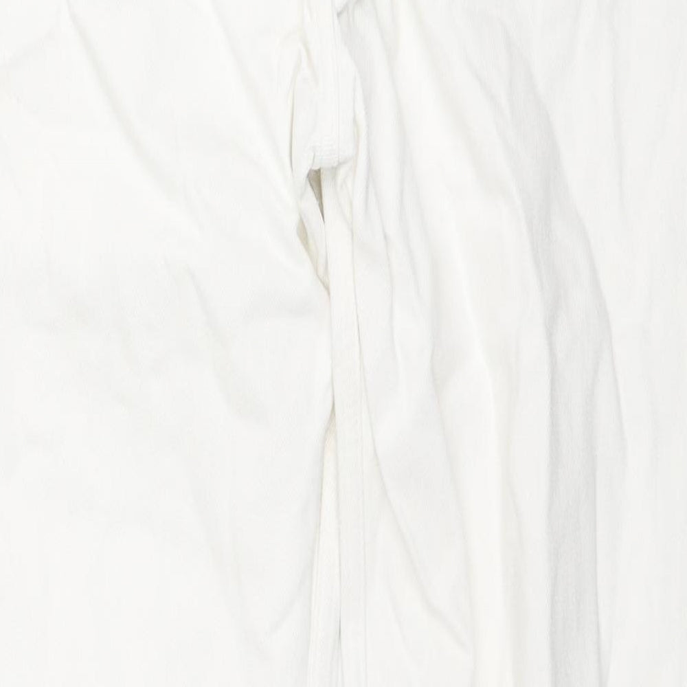 Pull&Bear Womens White Cotton Bootcut Jeans Size 12 L28 in Regular Zip