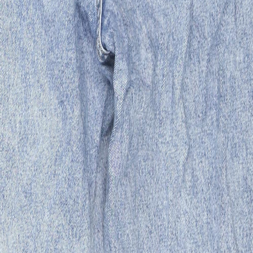 Pull&Bear Womens Blue Cotton Straight Jeans Size 10 L24 in Regular Zip