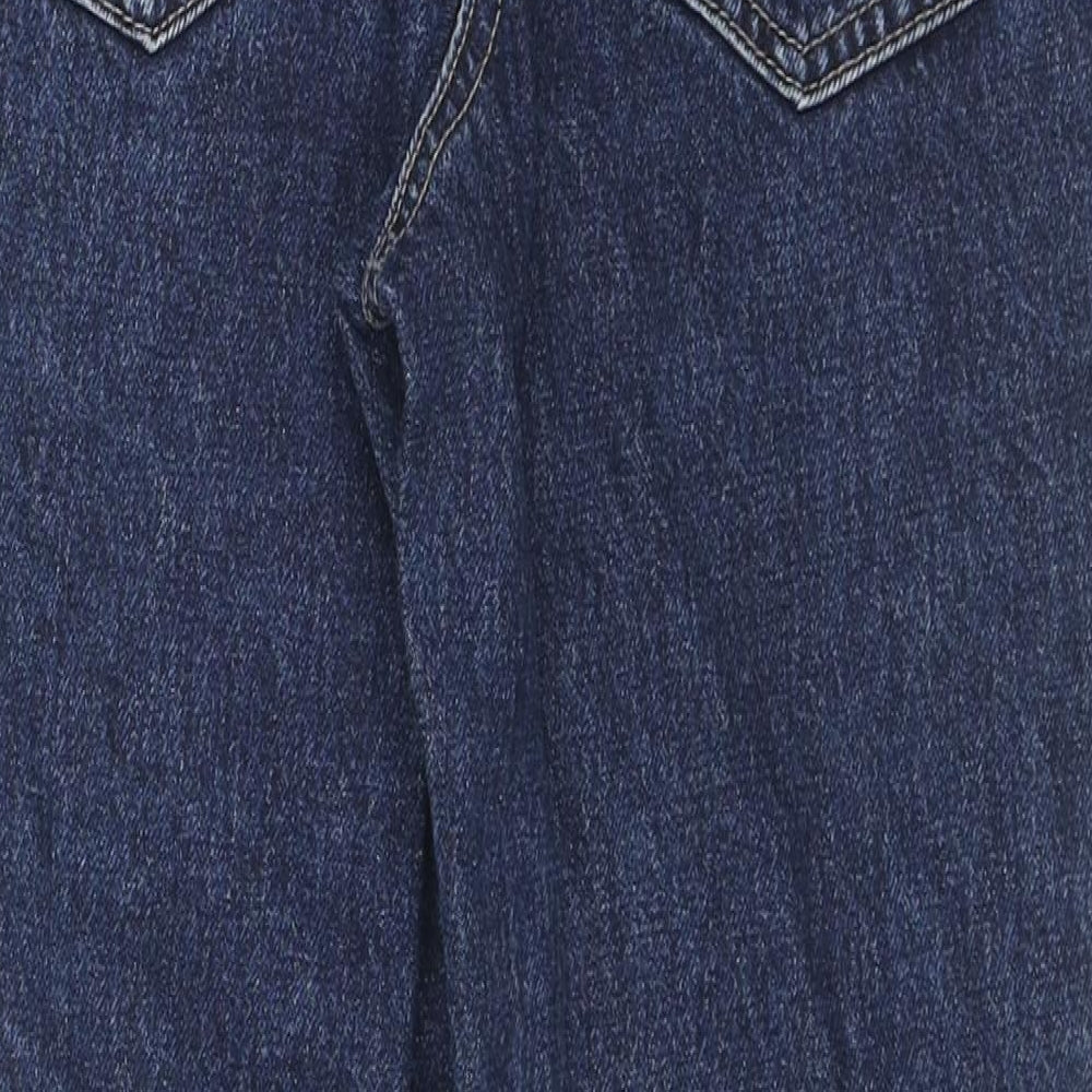 NEXT Womens Blue Cotton Mom Jeans Size 6 L23 in Regular Zip