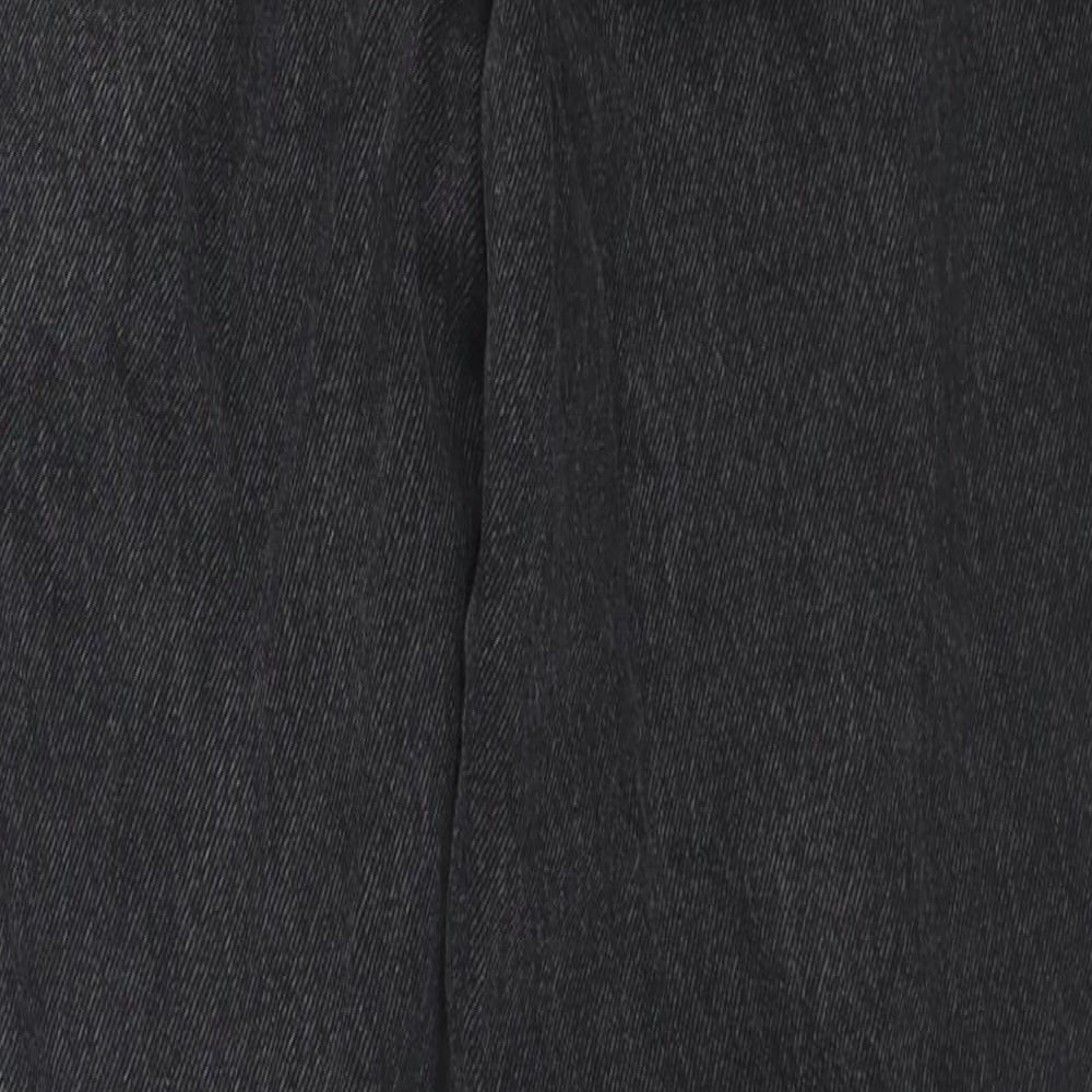 Pull&Bear Womens Black Cotton Straight Jeans Size 12 L27 in Regular Zip