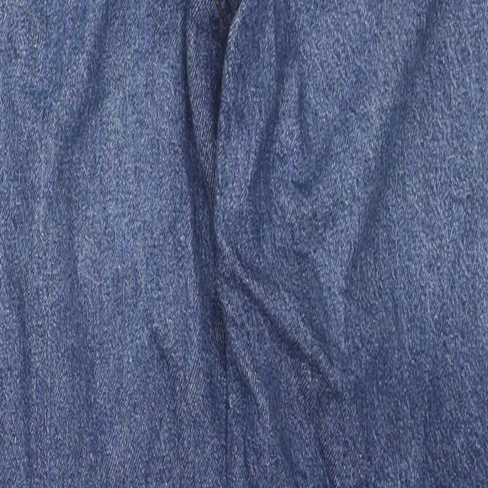 Zara Womens Blue Cotton Straight Jeans Size 36 in L26 in Regular Zip