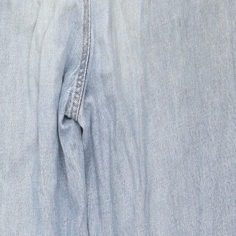 Missguided Womens Blue Cotton Straight Jeans Size 6 L23 in Regular Zip