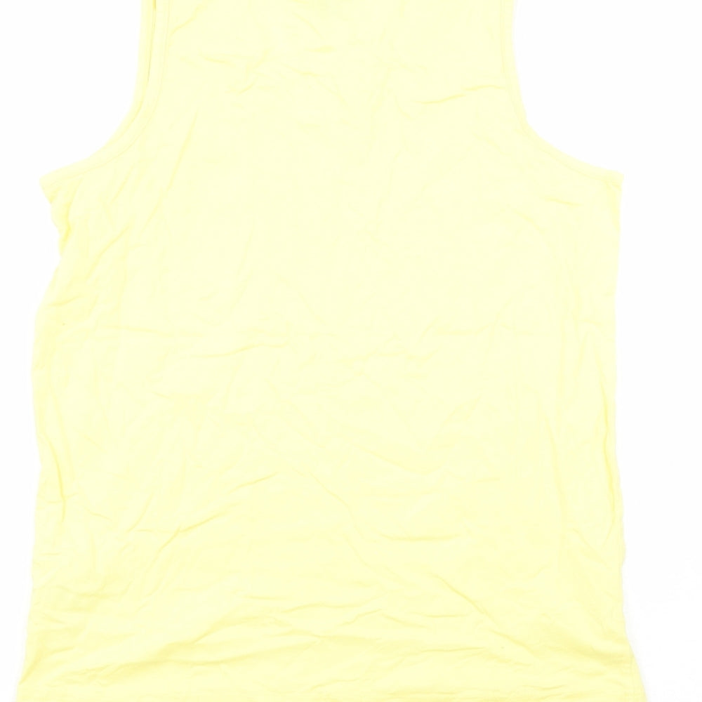 Womens UK Size M Cotton Traders Yellow Basic T-Shirt