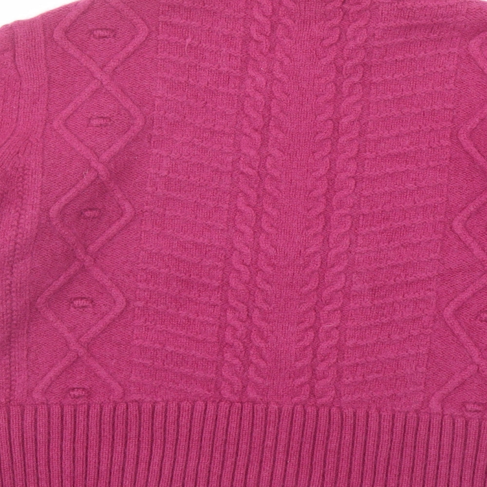 Autograph Womens Pink Mock Neck Acrylic Pullover Jumper Size 14