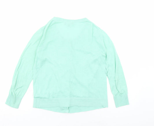 Gap Womens Green Round Neck Cotton Cardigan Jumper Size S