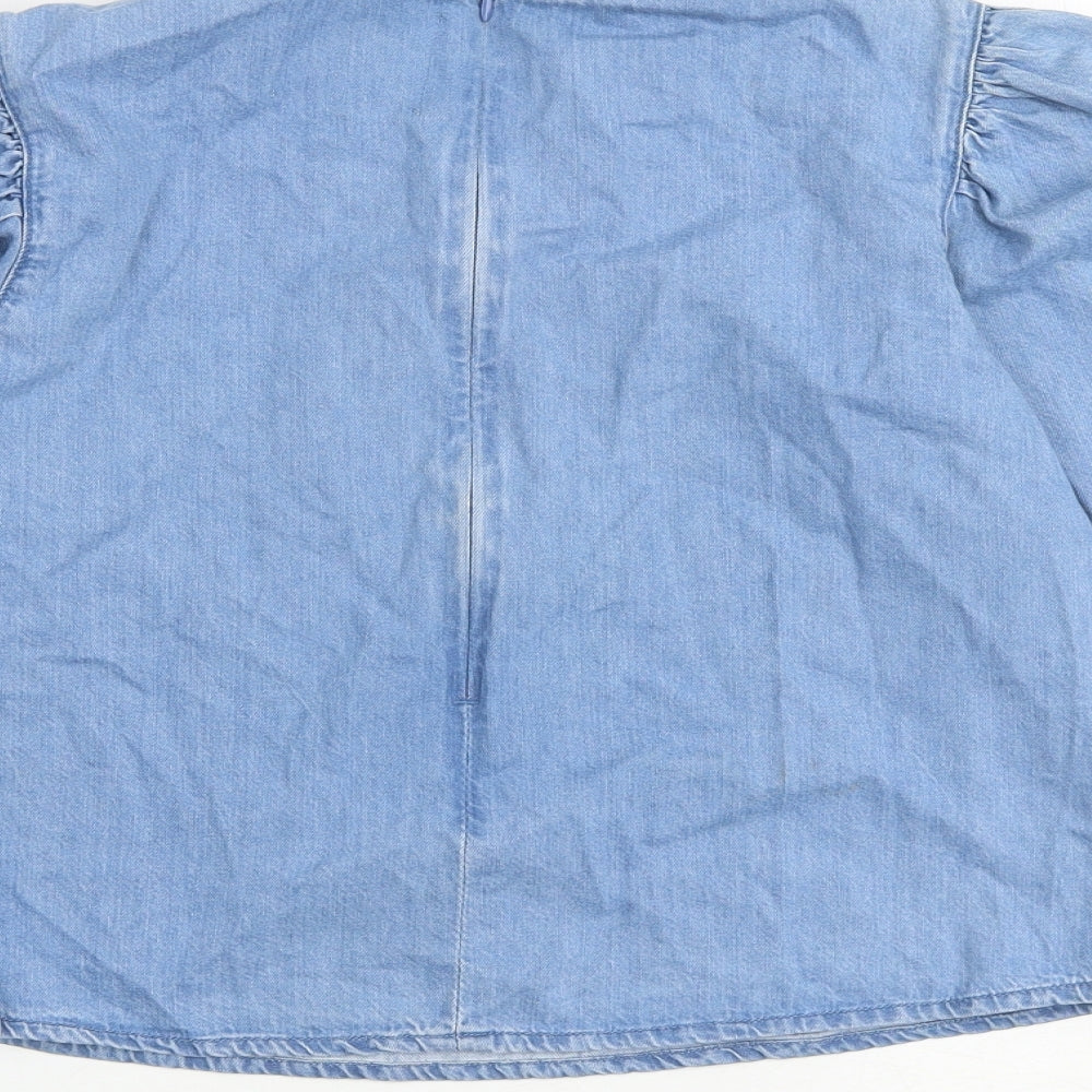 Womens UK Size 8 Denim & Co. Blue Basic Blouse