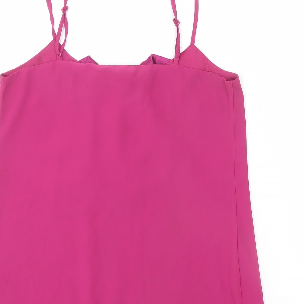 Forever New Womens Purple Polyester Camisole Tank Size 10 V-Neck - Ruffle Detail