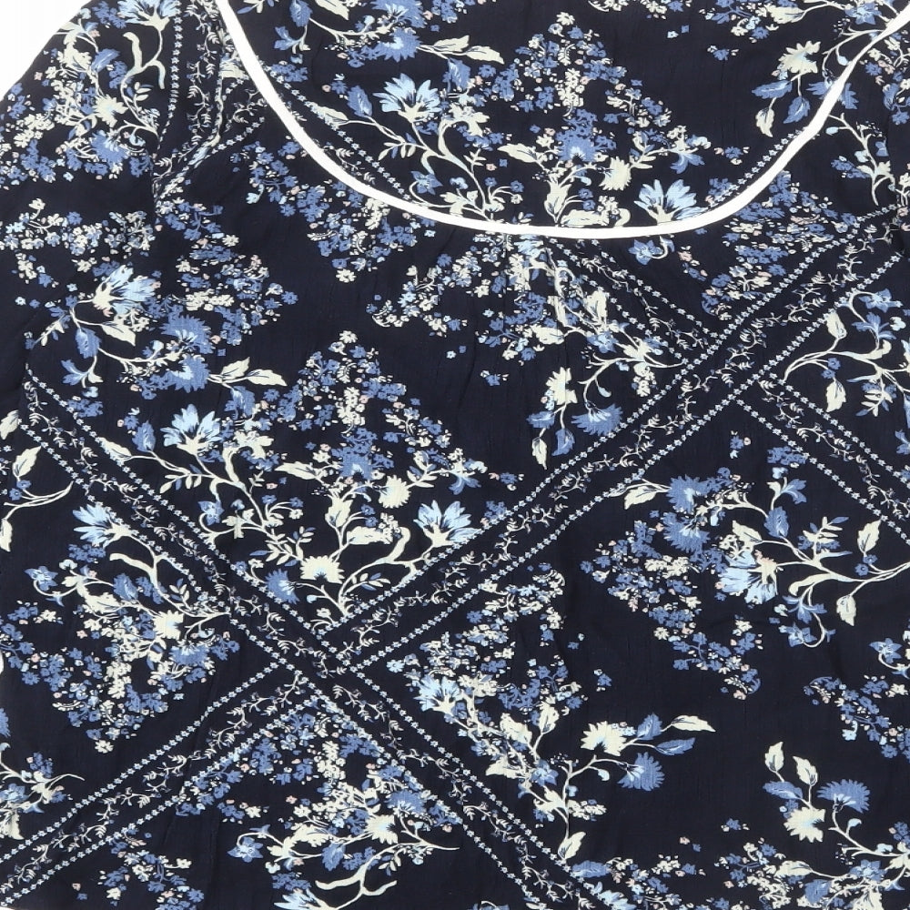 Womens UK Size 10 Marks and Spencer Blue Basic Blouse