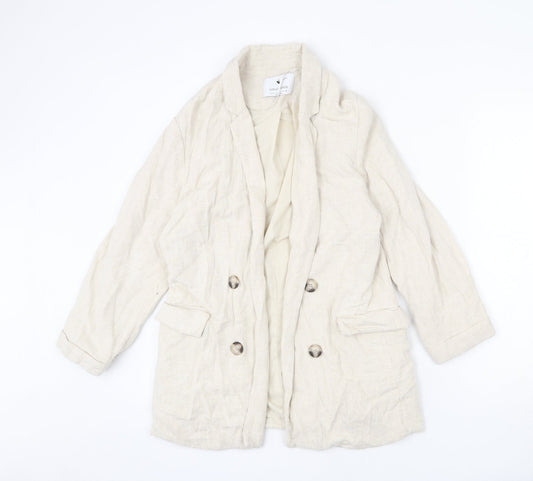 Stradivarius Womens Beige Jacket Blazer Size L