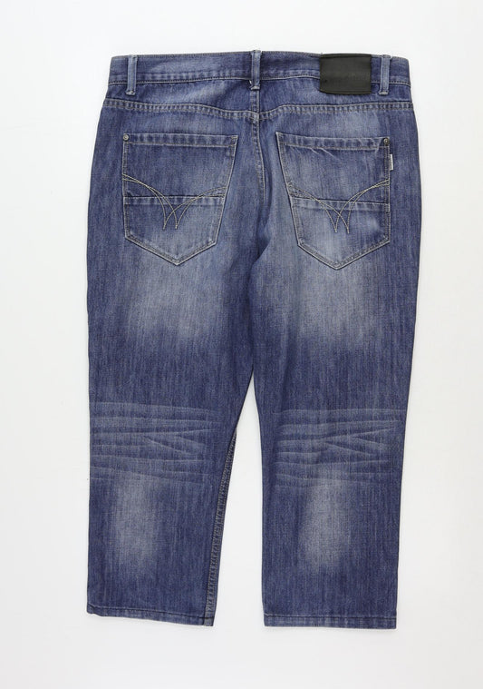 Mish Mash Mens Blue Cotton Cropped Jeans Size 36 in L24 in Regular Zip