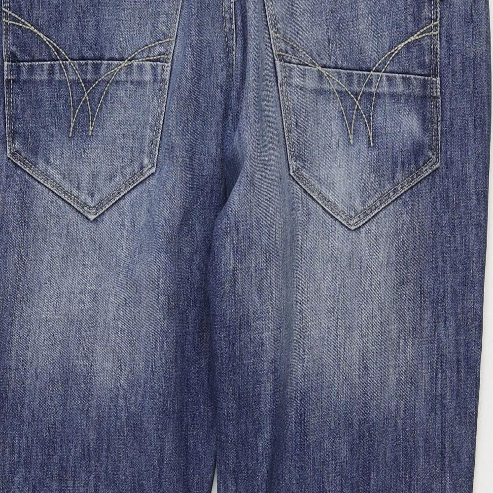 Mish Mash Mens Blue Cotton Cropped Jeans Size 36 in L24 in Regular Zip