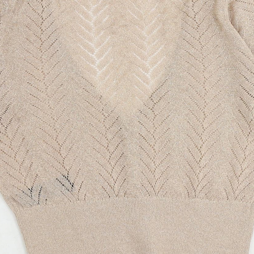 Womens UK Size 12 Miss Selfridge Gold Cardigan Jumper