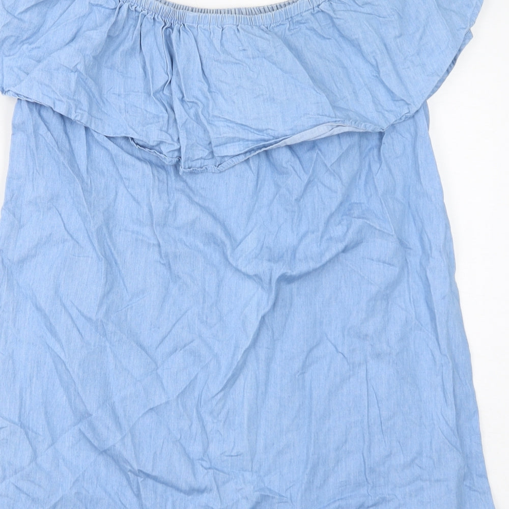 Womens UK Size S IVIVi Blue Basic Blouse