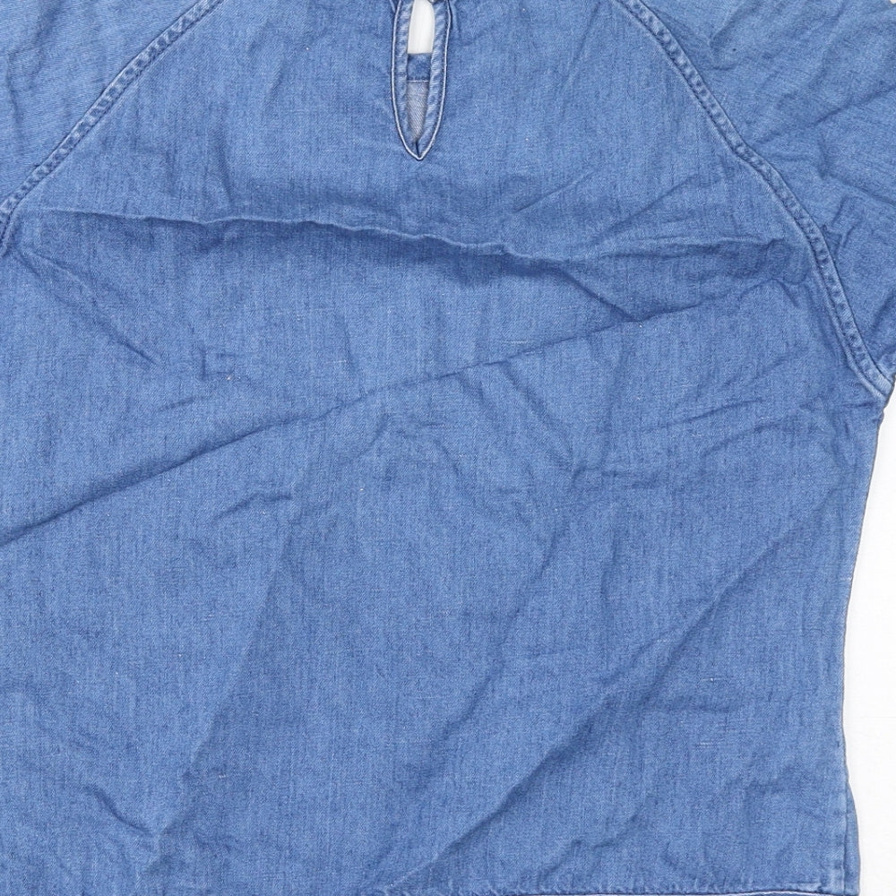 Womens UK Size 8 Marks and Spencer Blue Basic Blouse