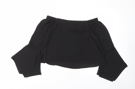 Womens UK Size 8 New Look Black Basic Blouse