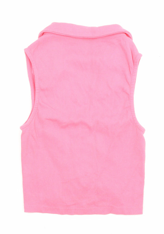 Womens UK Size 14 New Look Pink Basic Tank