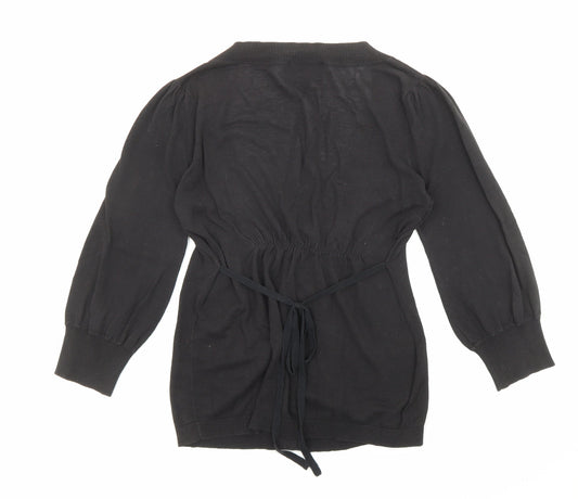 Womens UK Size 10 Warehouse Black Cardigan Jumper