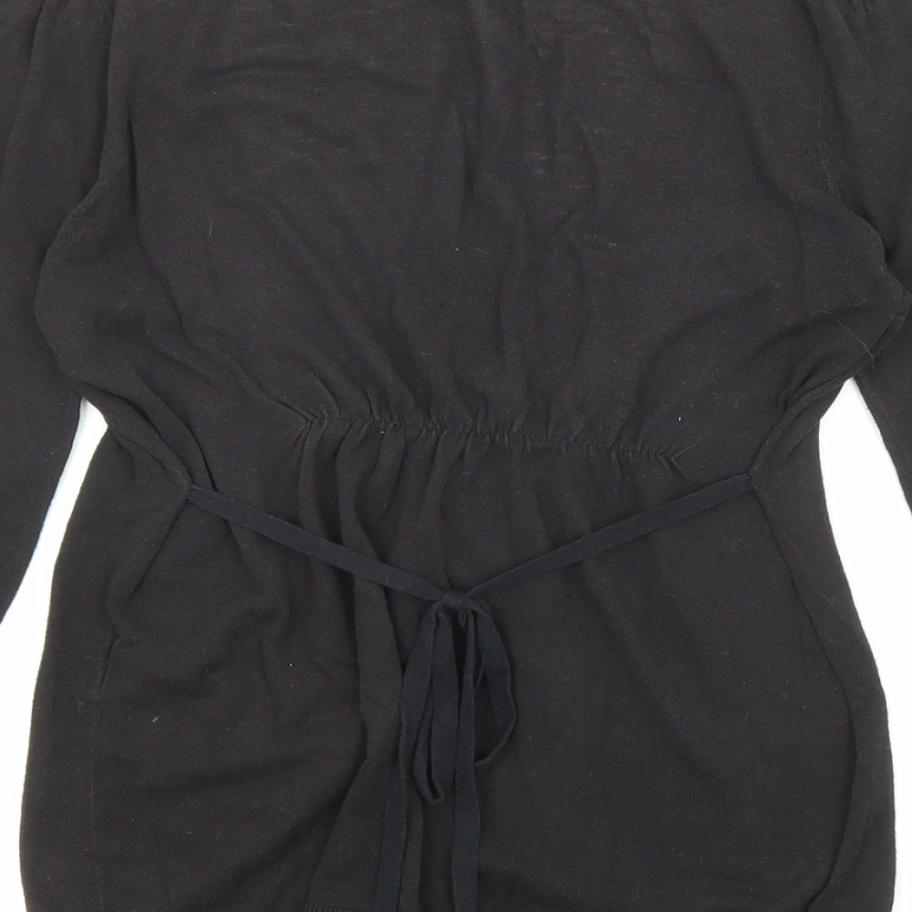 Womens UK Size 10 Warehouse Black Cardigan Jumper