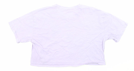 Womens UK Size XS Hollister Purple Cropped T-Shirt