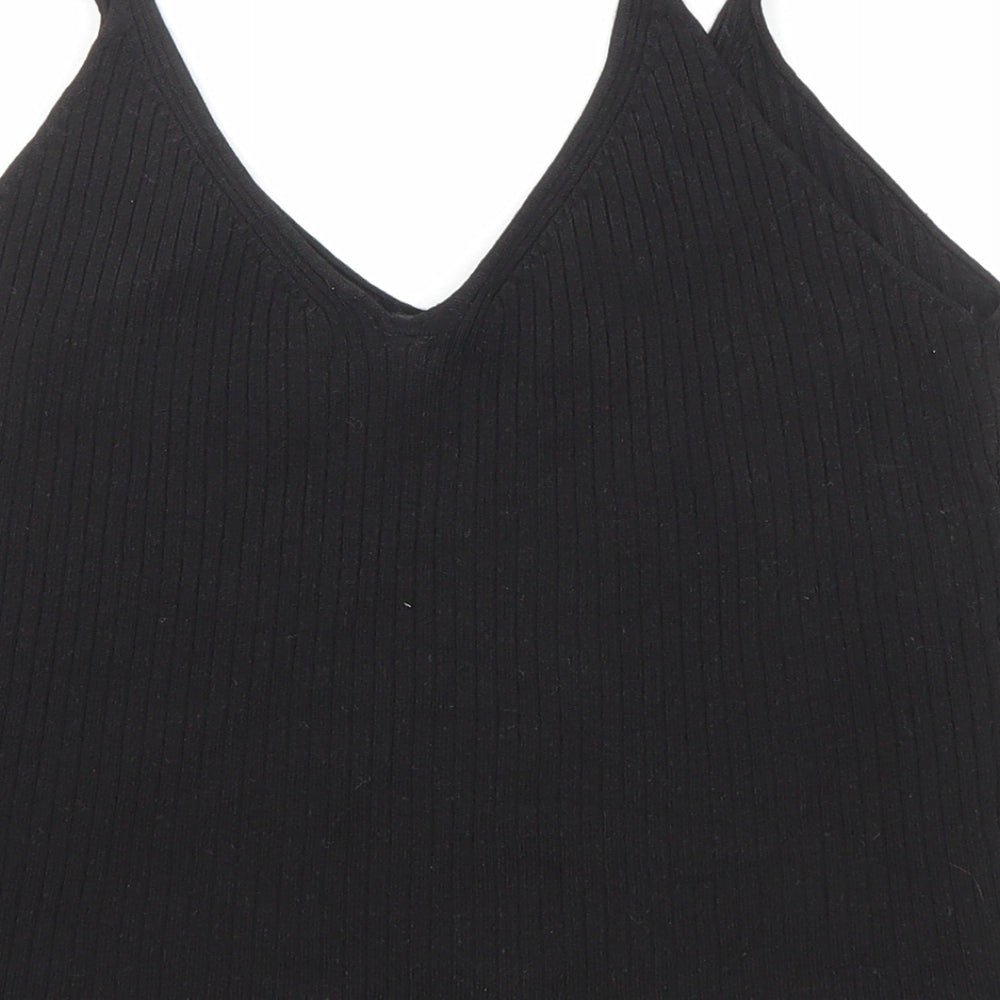 Divided by H&M Womens Black Viscose Camisole T-Shirt Size S Scoop Neck