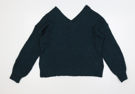 Womens UK Size 8 QED London Green Pullover Jumper