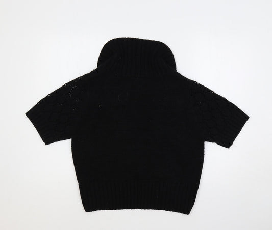 BHS Womens Black Collared Acrylic Cardigan Jumper Size 20