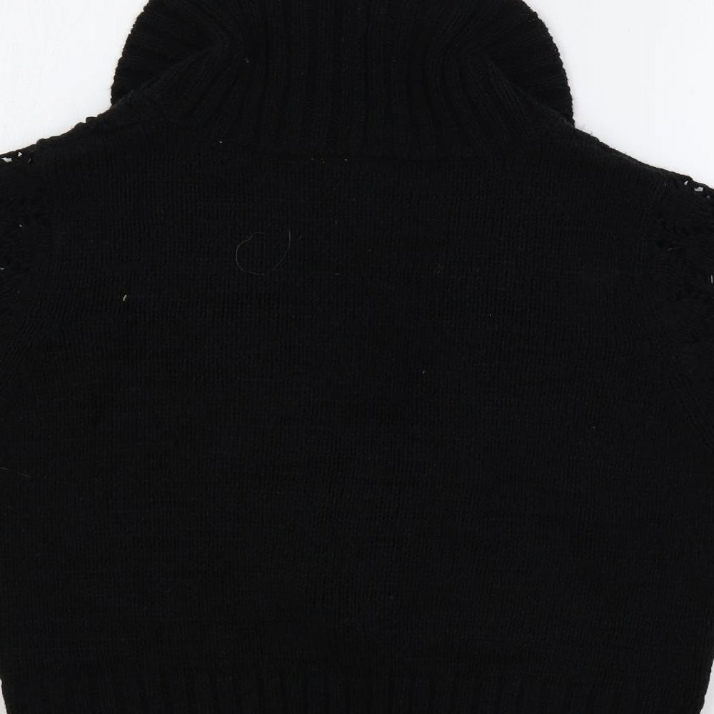 BHS Womens Black Collared Acrylic Cardigan Jumper Size 20
