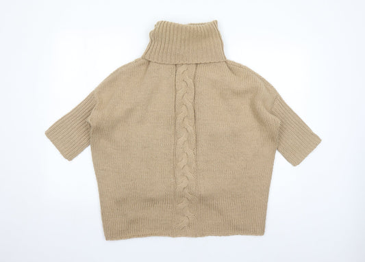Womens UK Size One Size Mango Beige Pullover Jumper