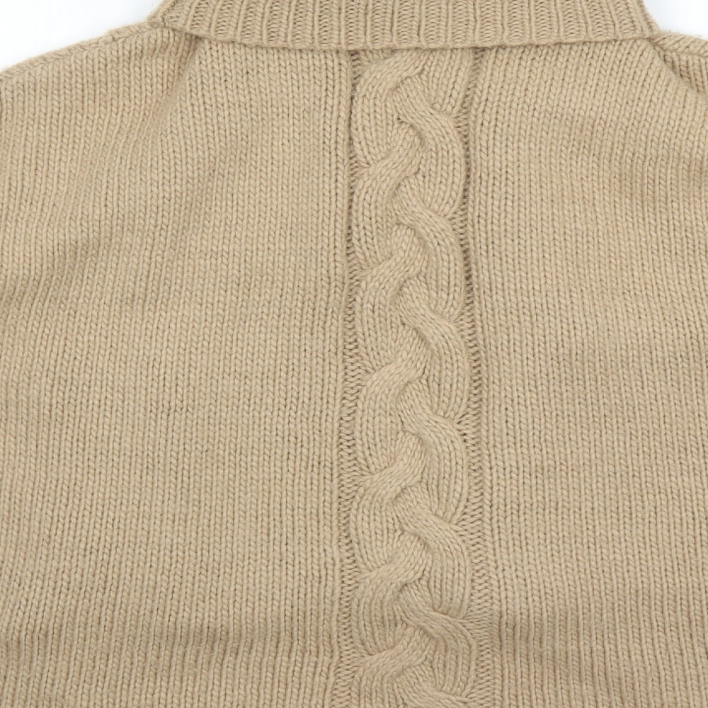 Womens UK Size One Size Mango Beige Pullover Jumper