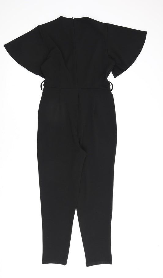 Girl in Mind Womens Black Polyester Jumpsuit One-Piece Size 10 L26 in Zip