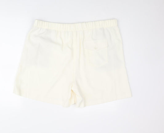 Marks and Spencer Womens Ivory Polyester Basic Shorts Size 20 L5 in Regular Pull On