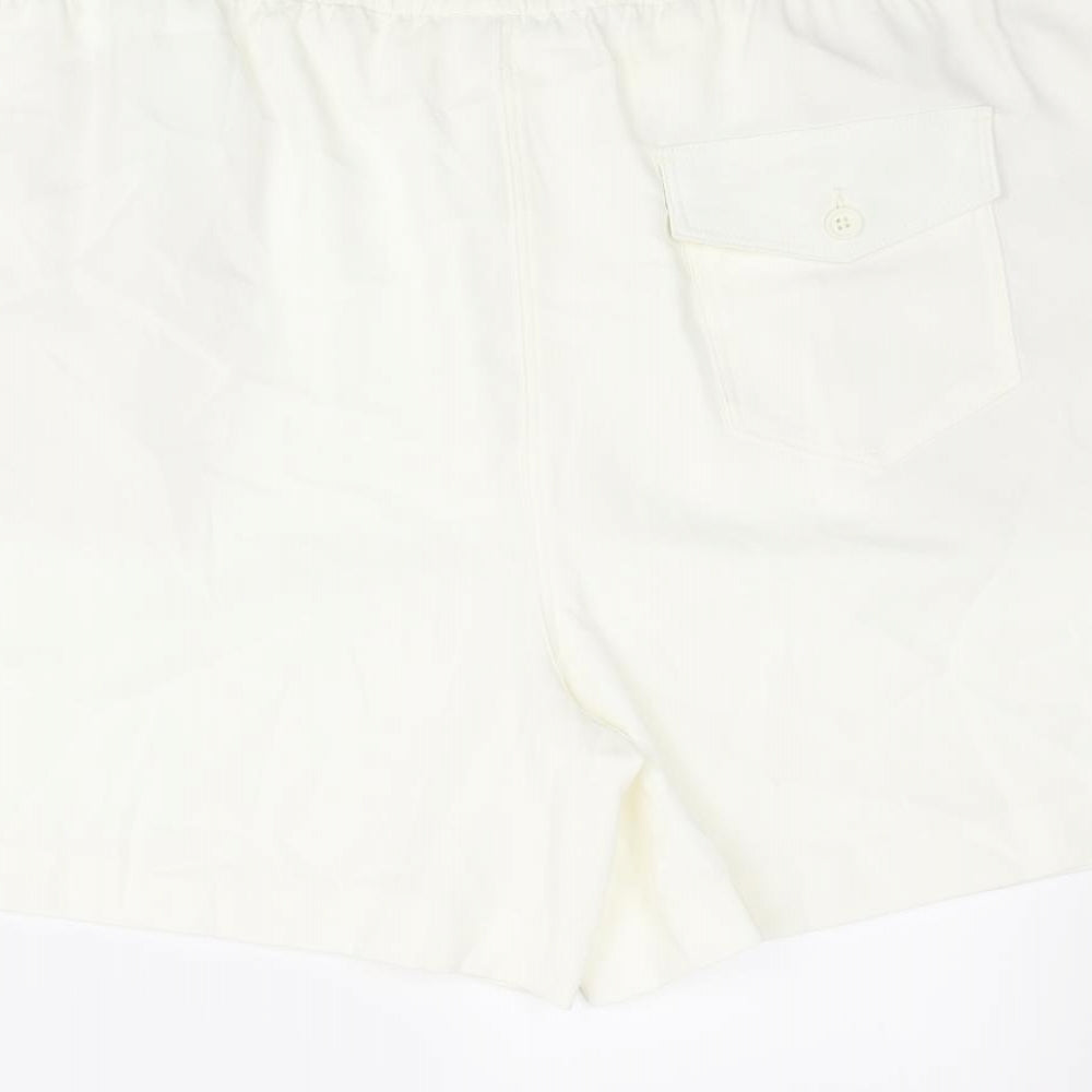 Marks and Spencer Womens Ivory Polyester Basic Shorts Size 20 L6 in Regular Pull On