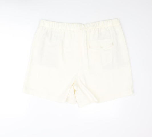 Marks and Spencer Womens Ivory Polyester Basic Shorts Size 20 L6 in Regular Pull On